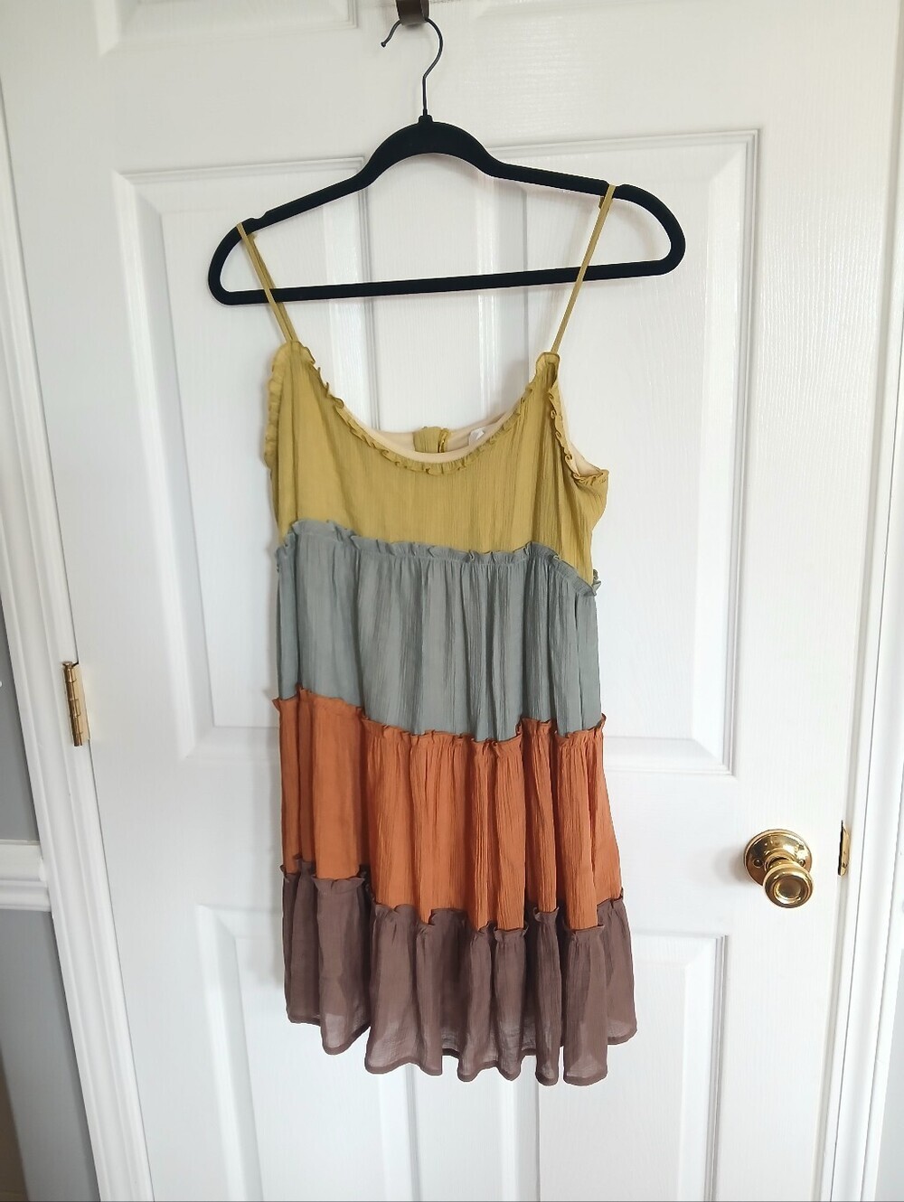 Sweet Lemon Tiered Spaghetti Strap Sundress  Boho Beach Coastal Resort Cottage